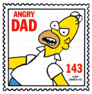 Simpsons Comics #190 Bongo Bonus Stamp #143 Angry Dad
