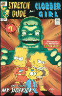 Simpsons Comics #60 Back Cover Stretch Dude and Clobber Girl #1