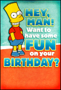 Sad Bart Greeting Card by Theo C